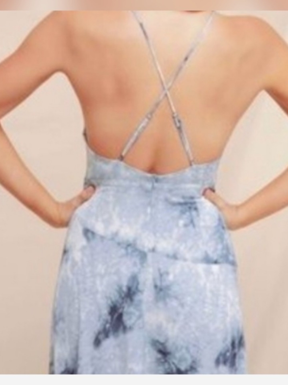 ASTR the Label Light Blue Tie-Dye Midi Slip Dress Medium 🌞 - Picture 2 of 6